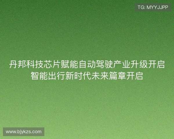 丹邦科技芯片赋能自动驾驶产业升级开启智能出行新时代未来篇章开启